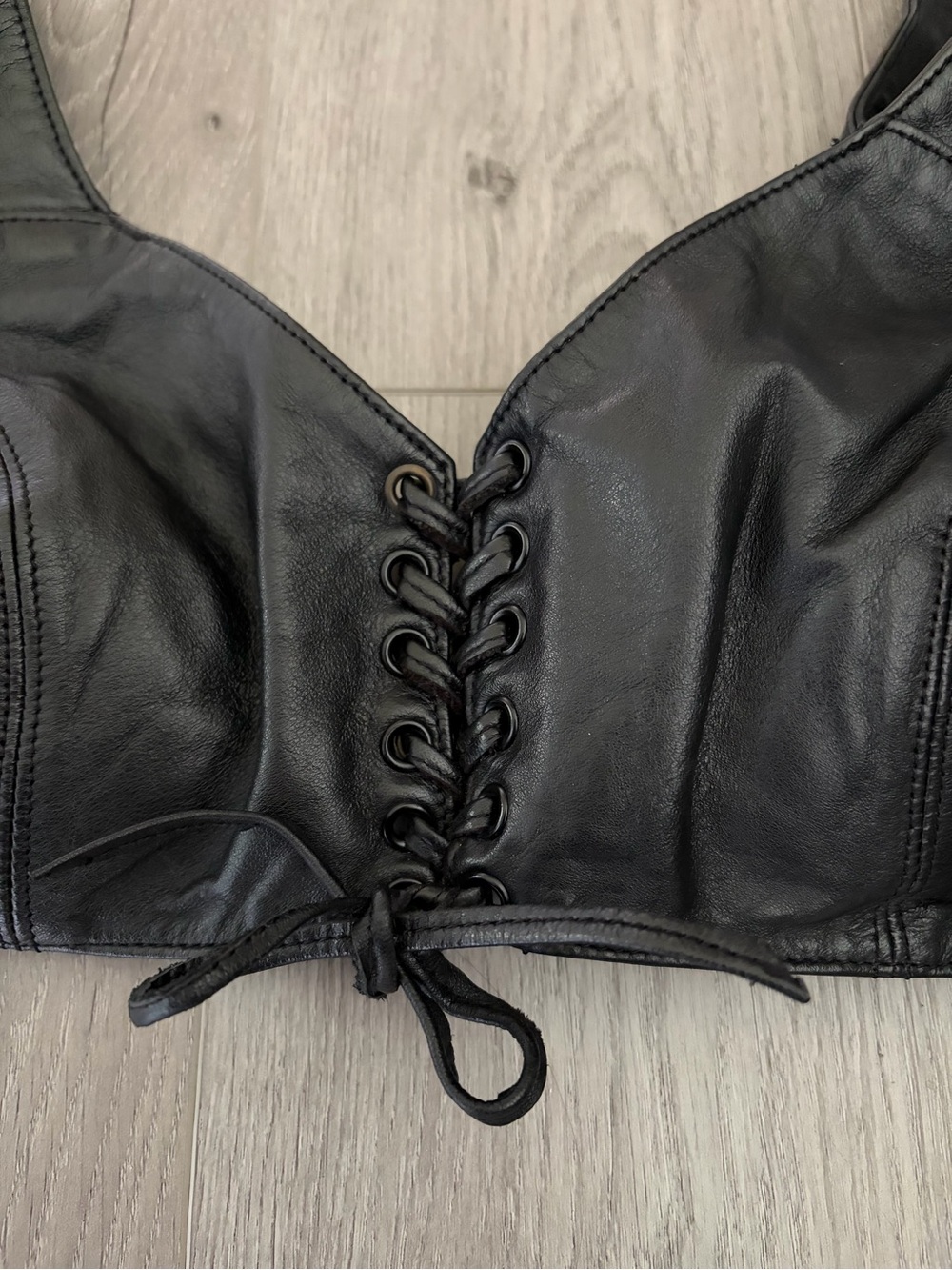 Harley Davidson Vintage Genuine Leather Bra Top size Medium - Picture 2 of 12